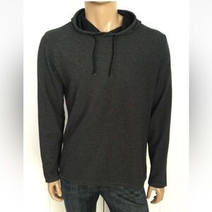 Vince Pullover Hooded Black Wash Sweatshirt Size L